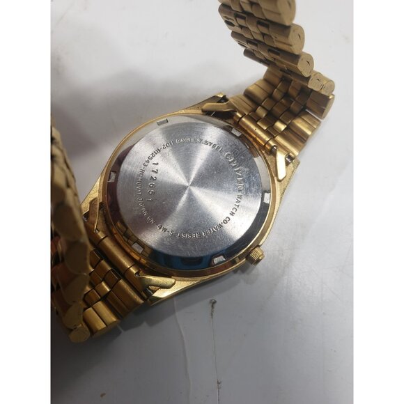 Vtg Citizen CQ Presidential Watch Men 35mm Gold Tone Day Date Pre Owned - Picture 6 of 6
